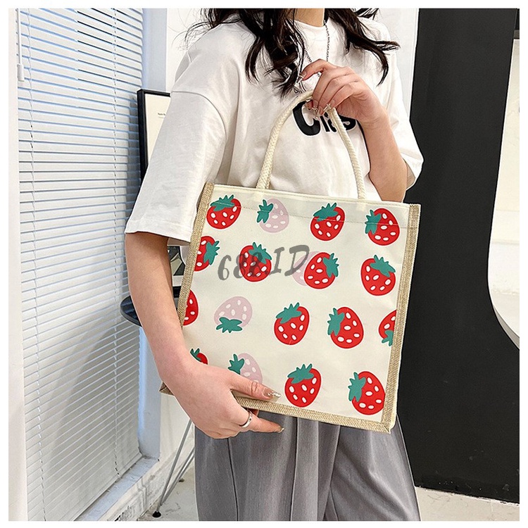 Tas Bahu Totebag Wanita Shoulder Bag Korea Tali Sumbu Bahan Kanvas untuk Kuliah Jalan Jalan TSS 06