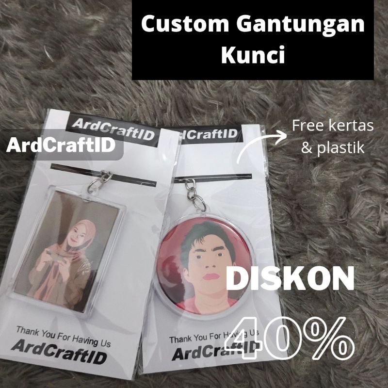 Custom Gantungan Kunci Akrilik Tanpa Minimal Order bisa untuk souvernir dll