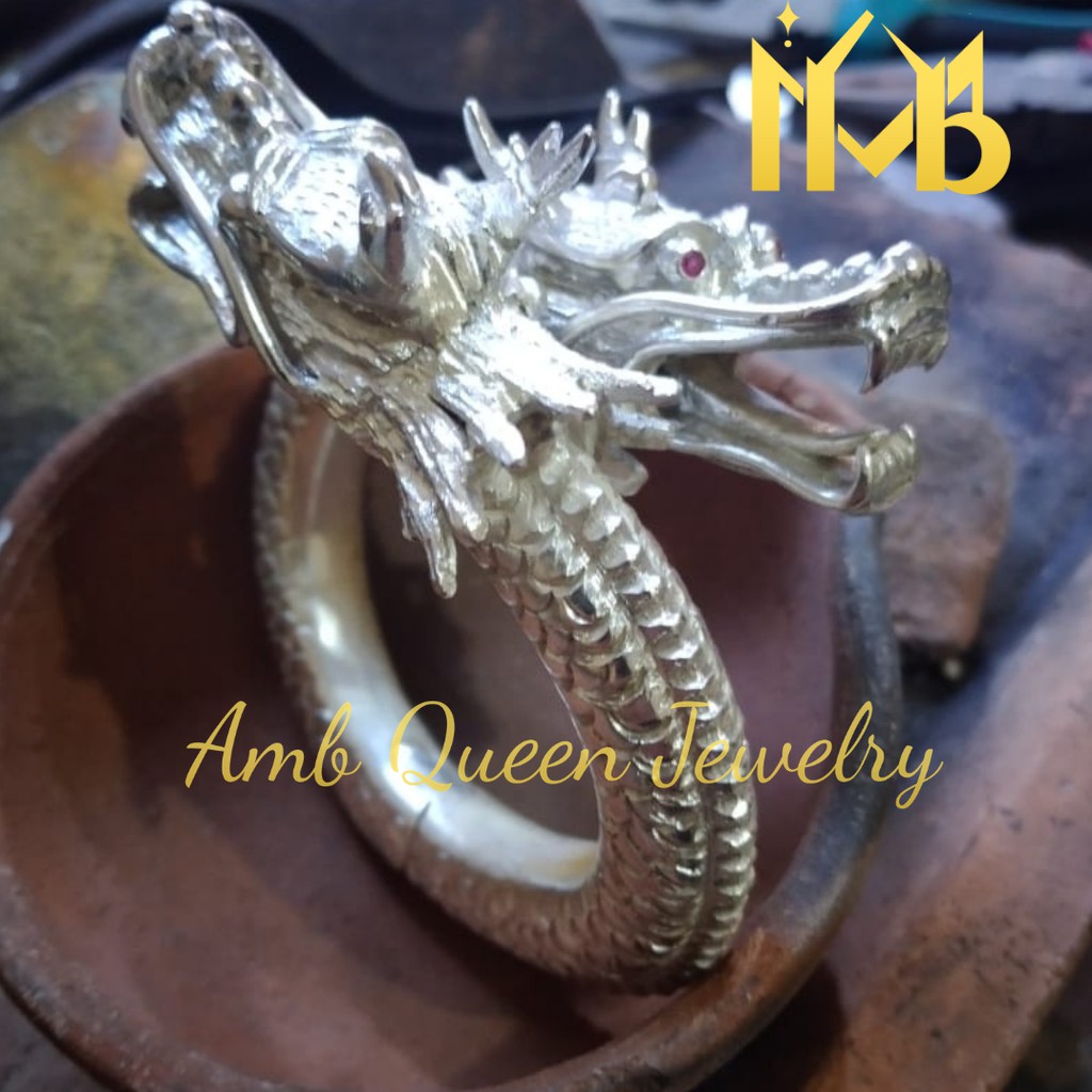 Gelang Perak Murni 925 Motif Dragon Eksklusif Pri
