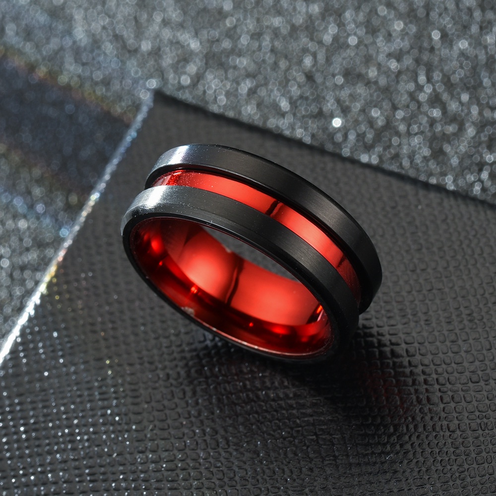 cincin titanium anti karat/cincin pria warna hitam