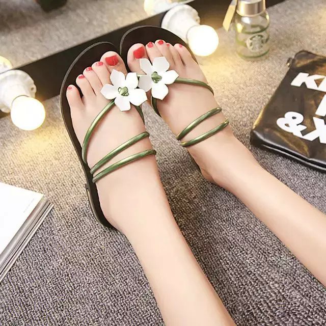 Sendal Tali Wanita Import Fashion Sandal Slop Cewek Murah Sendal Jepit Santai Terkini SD-070