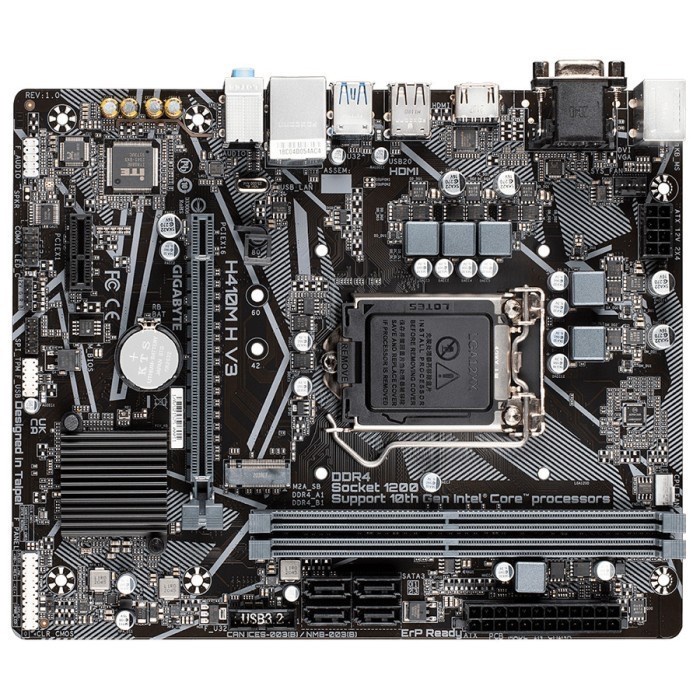 Motherboard Gigabyte H410M H V3 (LGA1200, H410, DDR4, USB3.2, SATA3)