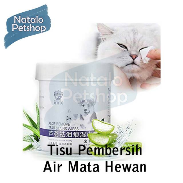 NL EYE WIPE Tear Stain Tisu Pembersih Mata Hewan/Tissue Aloe Vera Tear Cleanser isi 130/Pets/Anjing/Kucing/Kelinci Tear Stain Wipe