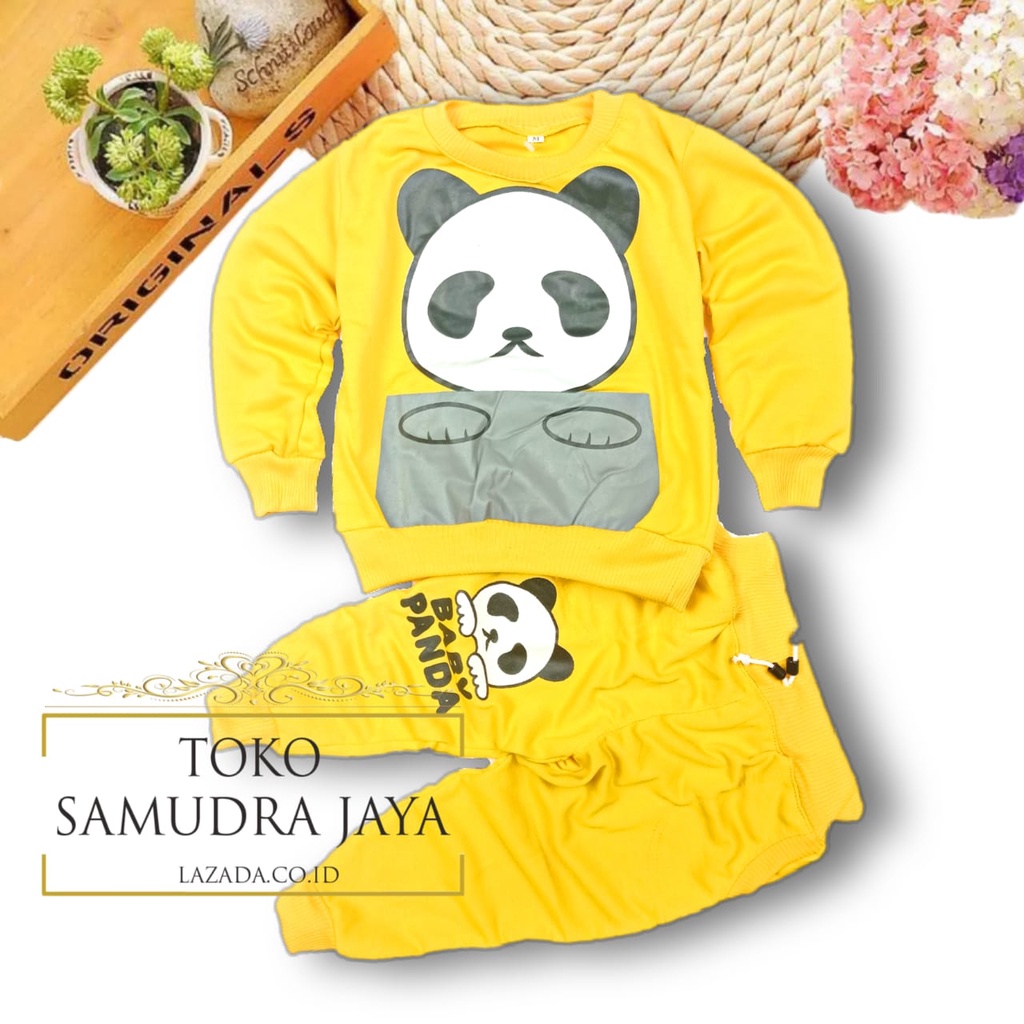 Pakaian anak Motif Panda Setelan Anak Motif Panda Bayar di Tempat Setelan Jogger anak