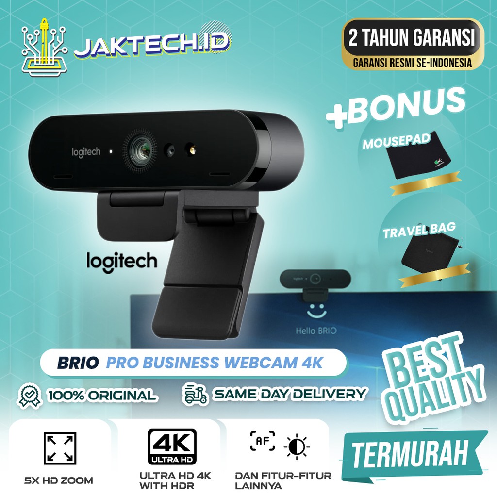 Logitech Brio Webcam 4K Ultra HD Business GARANSI RESMI