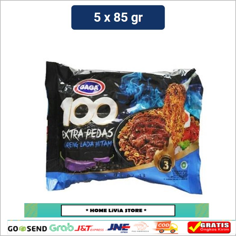 

Gaga 100 Extra Pedas Goreng Lada Hitam 85gr x5