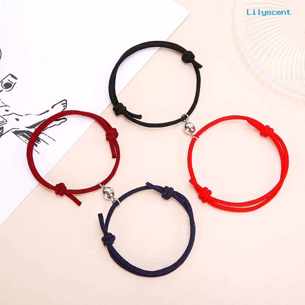 1 Pasang Gelang Tali Tenun Dengan Magnet Untuk Pasangan