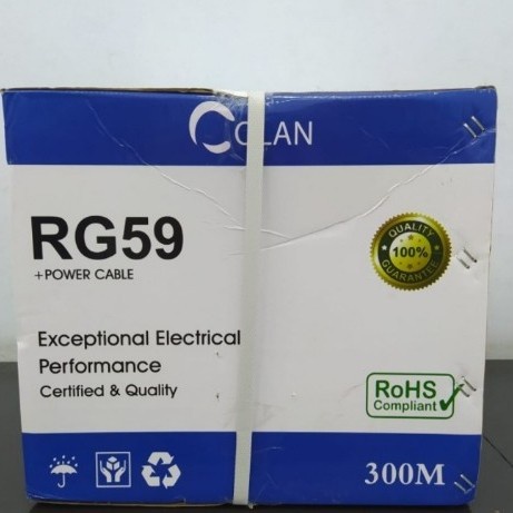 Colan kabel cctv RG59+power/kabel cctv RG59 (300M)