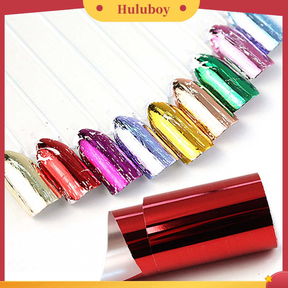 Huluboy Huluboy♡ 14 Lembar Stiker Kertas Transfer Laser Bentuk Bintang Multi Warna Untuk Dekorasi Manicure