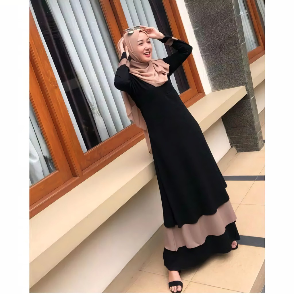 FMOS Ziva Dress Size S ML XL | Varian Grey | Gamis Syari | Fashion Muslim terbaru | Drees | Maxi Dress | Pakaian Wanita | Gamis | Gamis terbaru-7