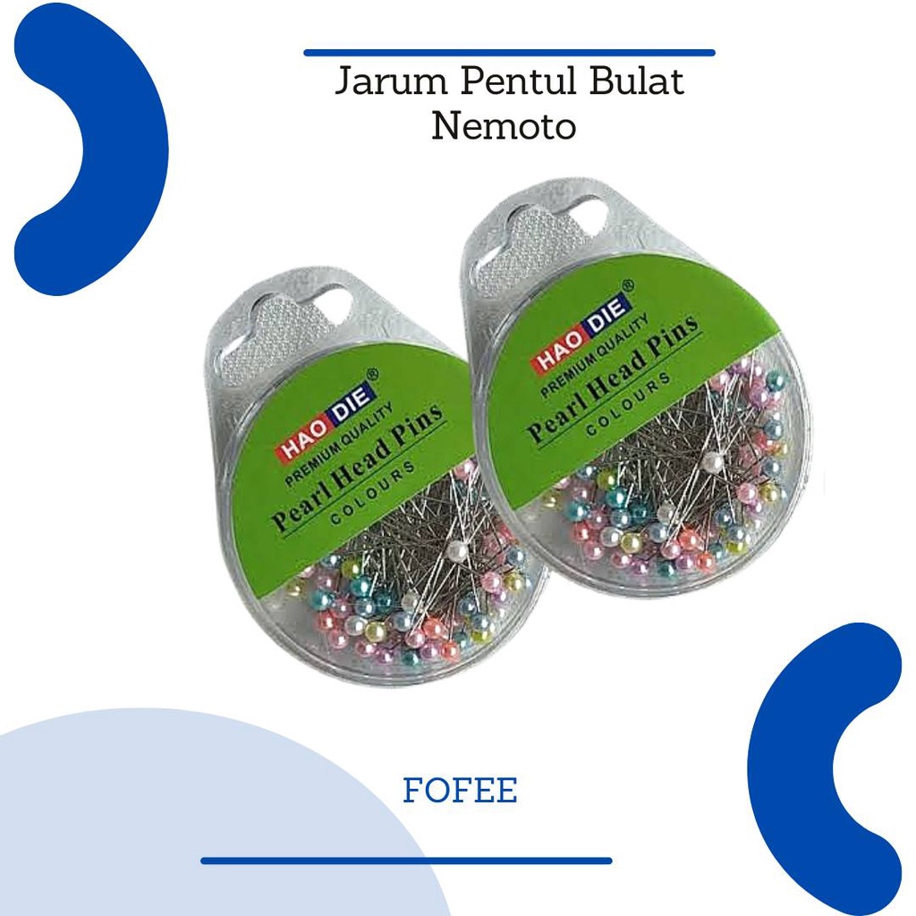 [IMPORT] - Nemoto Jarum Pentul Besar Mutiara Mika Bulat Stainless Steel