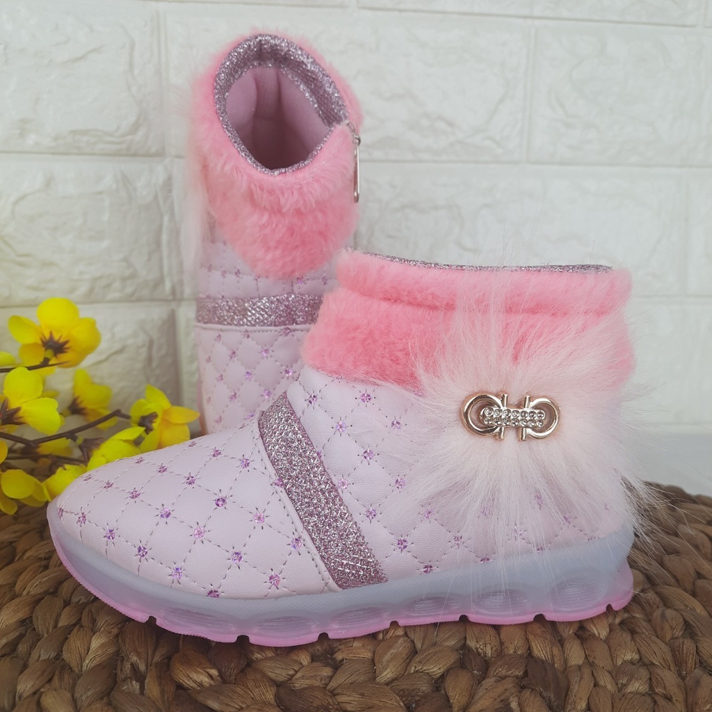 mandirishoesstore-SEPATU BOOTS PINK ANAK PEREMPUAN 3 4 5 6 TAHUN DAY01