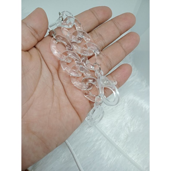 kalung masker 2in1 rantai bening