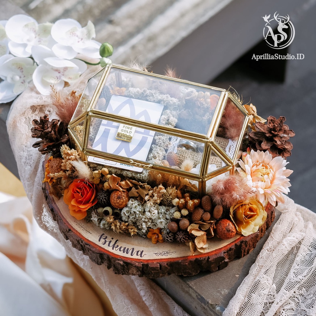 KOTAK UANG MAHAR PERNIKAHAN | TEMPAT PERHIASAN | THERA BOX LARGE RUSTIC 1