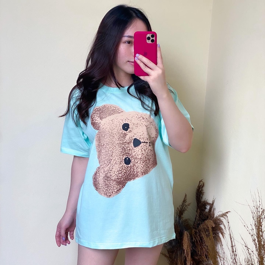 Kaos Wanita Oversized Lengan Pendek Bahan Cotton Combed 30s