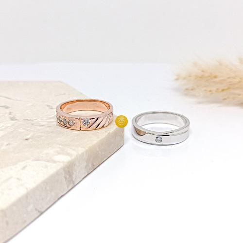 CINCIN NIKAH CUSTOM BERBAHAN PLATINUM DAN EMAS PUTIH