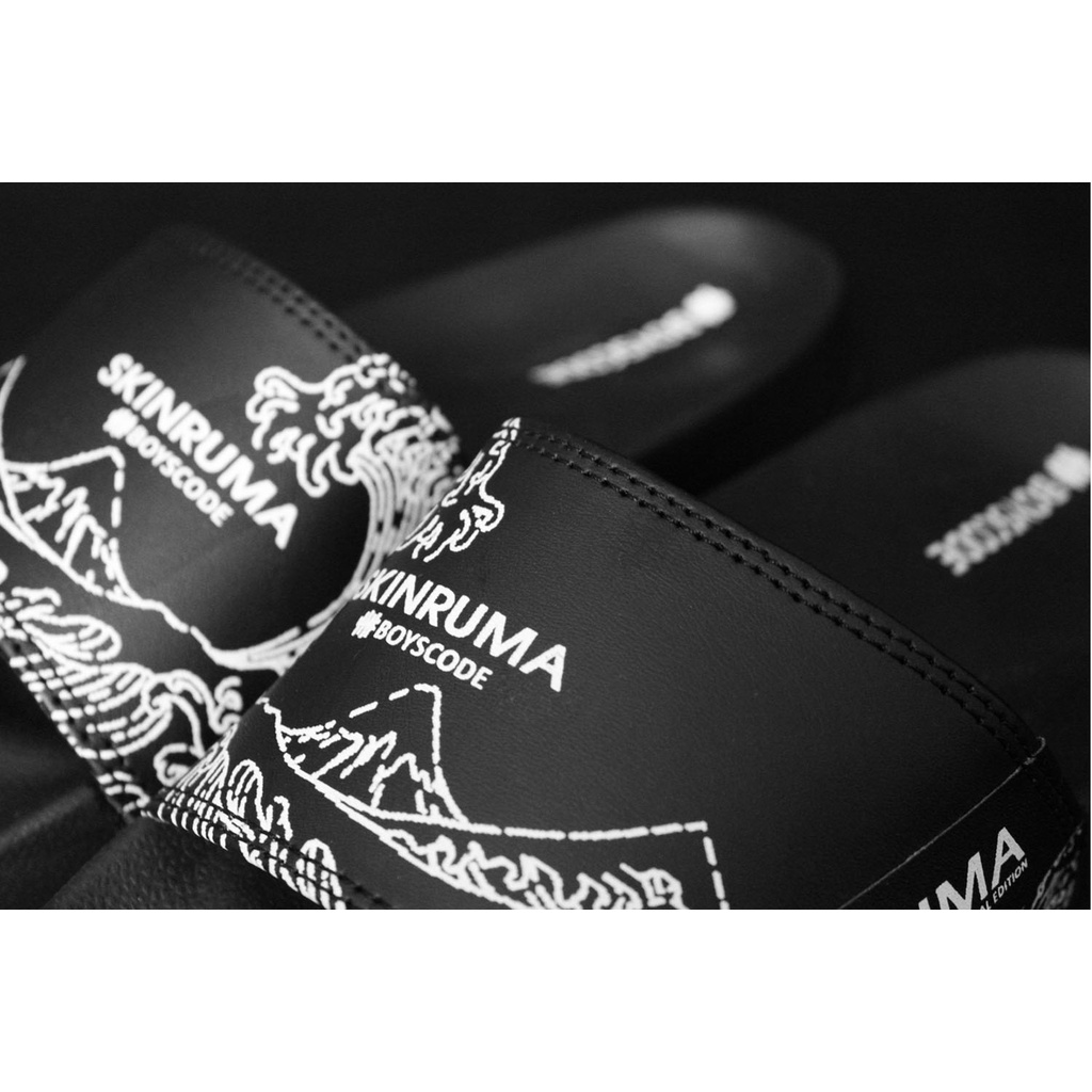 Sendal Selop Pria Wanita Distro Boyscode X Skinruma Japan Wave / Sendal Slip On Pria / Sendal Slide Pria / Sendal Slop Pria