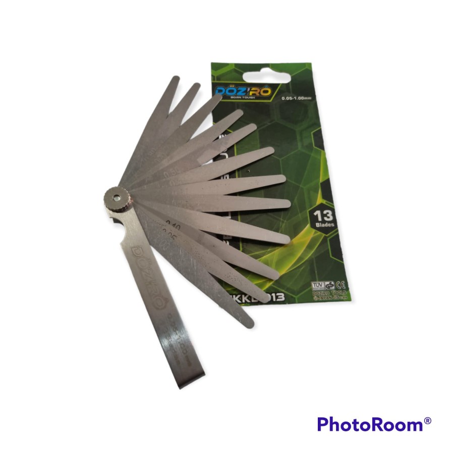 Feeler Gauge 13pcs 0.05-1mm Doziro / Ukuran Puller Stel Fuller Klep