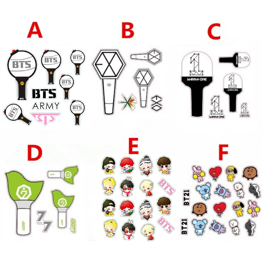 Stiker Model Kpop BTS Bubble Bt21 3D EXO Got 7 Wanna One Phone