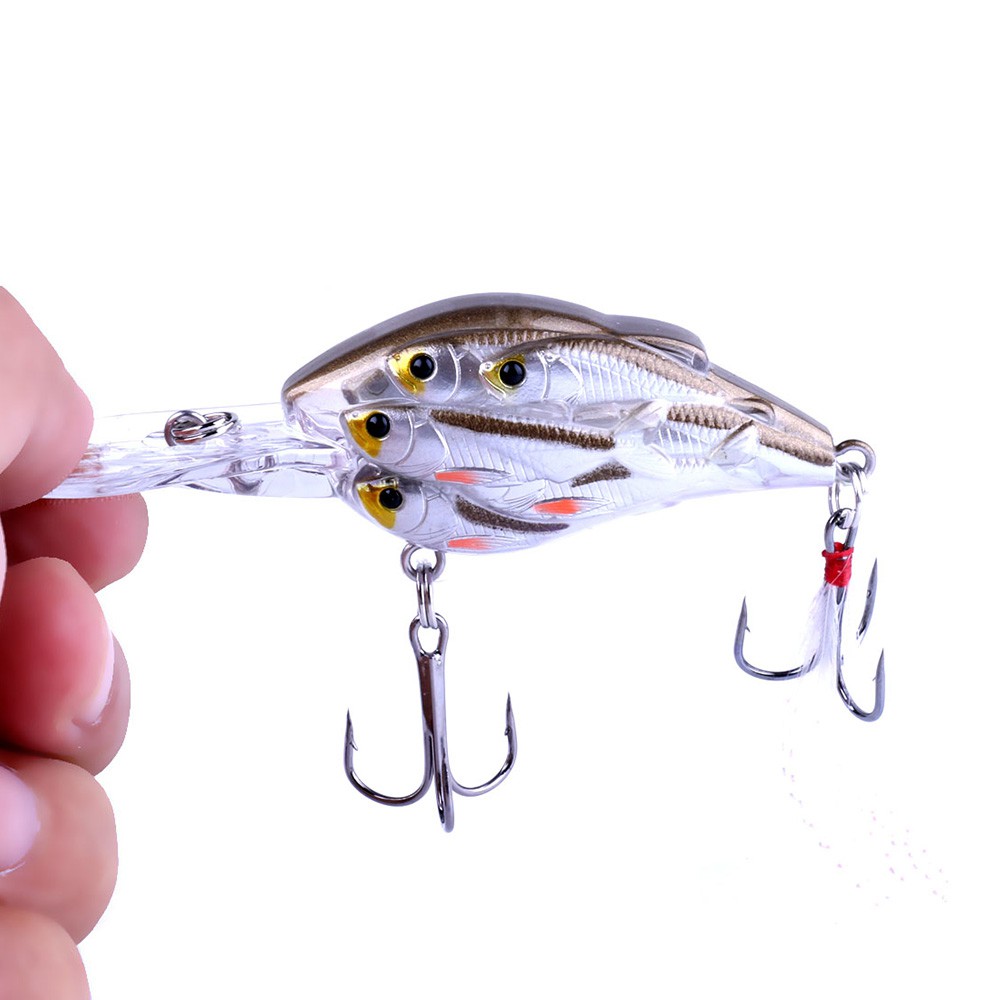 HENGJIA 9pcs 7.5CM/9G Umpan Pancing Groupfish Lifelike Minnow Crankbait Fishing Lure Wobbler Ikan