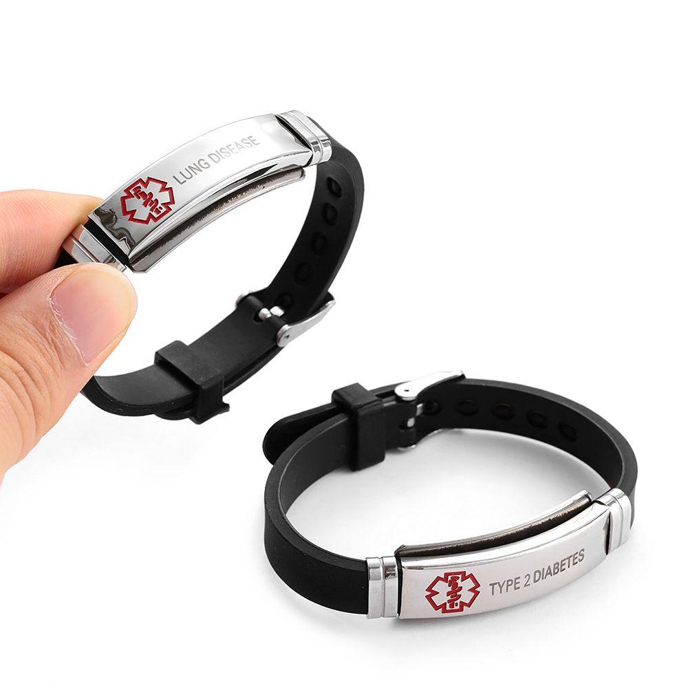 Gelang Siaga Medis TOP Awas Medis 17gaya Stainless Steel Silikon Diabetes