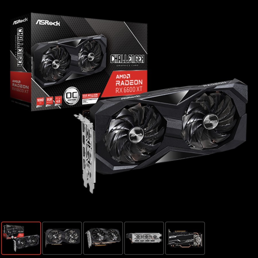 asrock amd radeon rx 6600 xt challenger 8gb oc ddr6   vga card