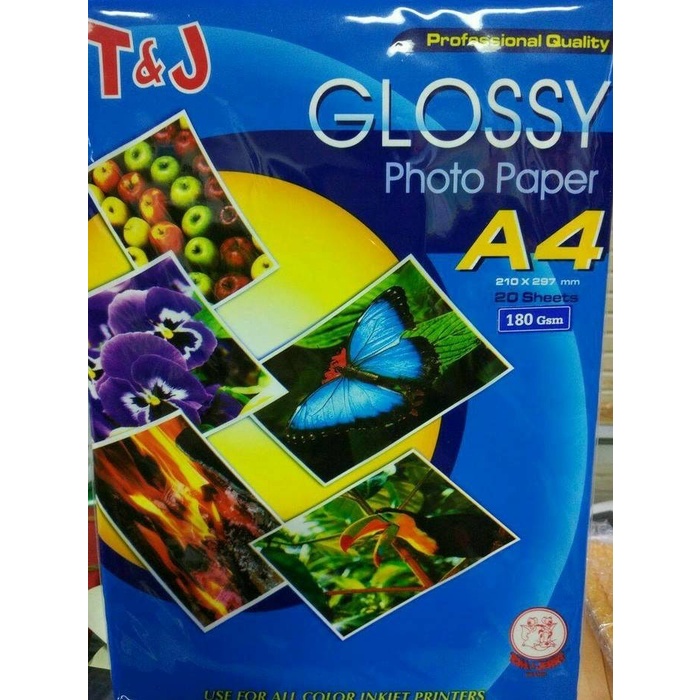 

Senikertas- Glossy Photo Paper Kertas Foto A4 180 Gsm Professional Quality -Kertas-Seni.