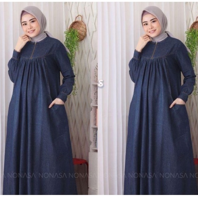 gamis jeans jumbo XXXL/gamis jeans ld 120/gamis jeans busui