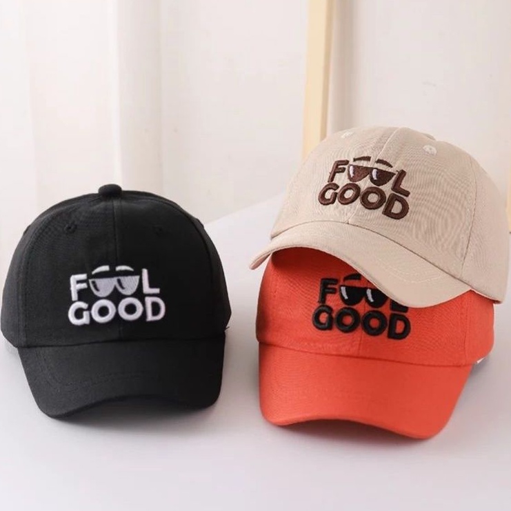 TOPI ANAK LAKI LAKI  HAT TOPI MOTIF LUCU BORDIR UNISEX TOPI MOTIF FEEL GOOD Hight Quality