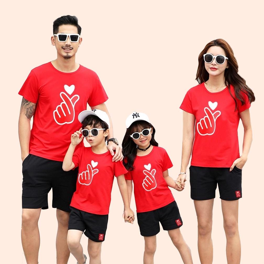 Mystique.Id - Baju Kaos Keluarga Saranghae /  Family / Couple / T-Shirt Anak