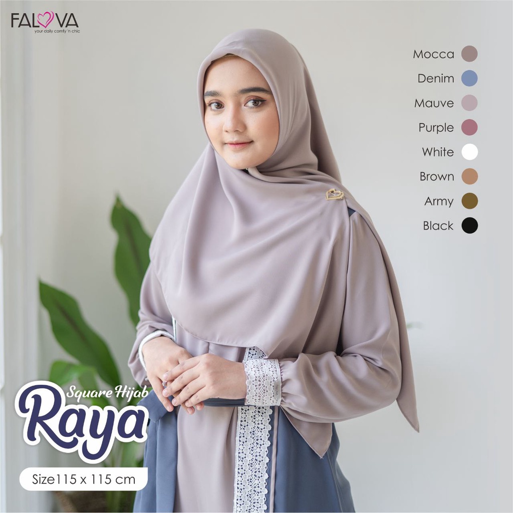 KHIMAR SQUARE HIJAB SEGIEMPAT POLOS RAYA BY FALOVA