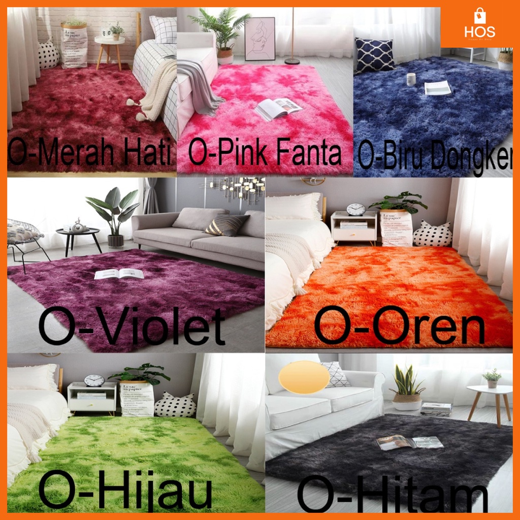 BARU Karpet Bulu Ombre Ukuran 160x200 Tebal Bulu 4Cm BESET QUALITY| Happyonshop