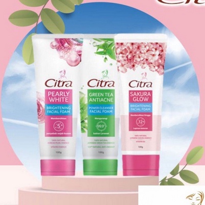 [GROSIR] Citra facial foam pearly wht/greentea/sakura 50ml