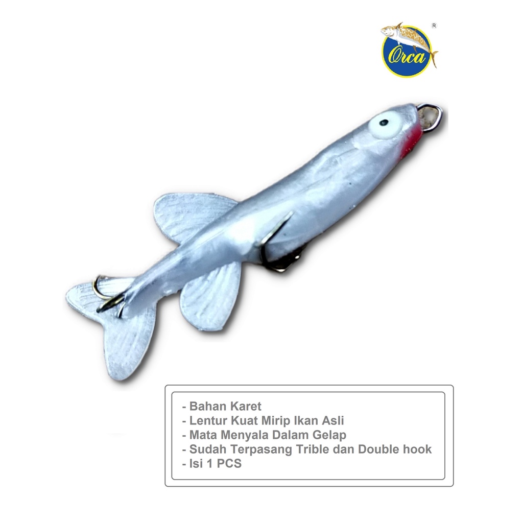 Umpan Orca Umpan Karet Bentuk Ikan Bahan  Mirip Ikan Asli Bagus Kuat  Bisa COD