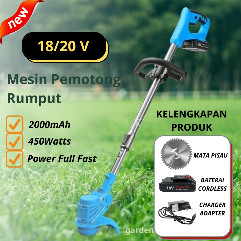 HANOTEK Mesin potong rumput batrai Mesin pemotong rumput Mesin potong rumput listrik Pemotong Rumput