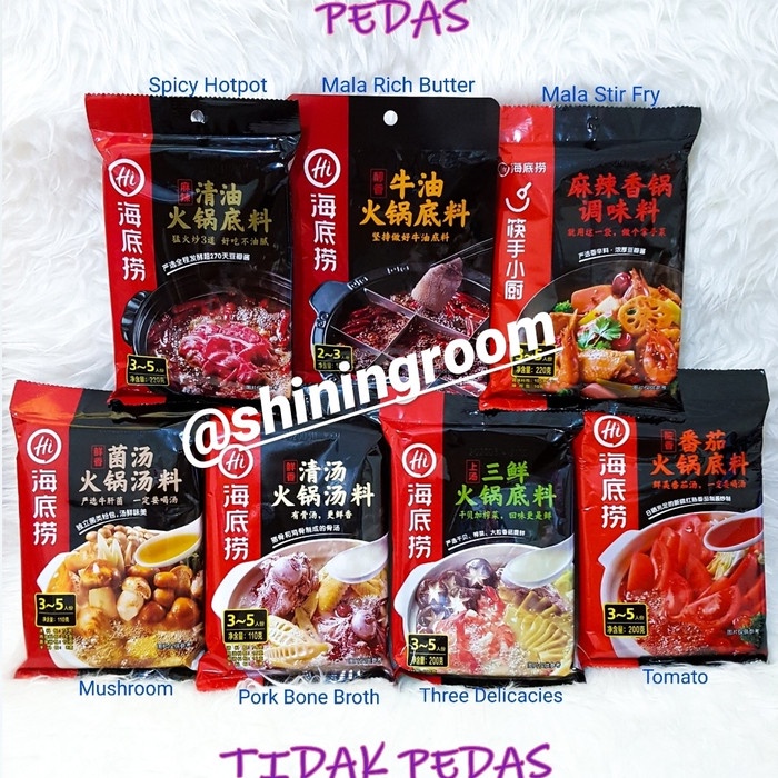 

NEW Bumbu Haidilao Mala Hotpot/ Mala StirFry/ Tomato/ Mushroom/ ShuiZhuYu - MalaButter Rich