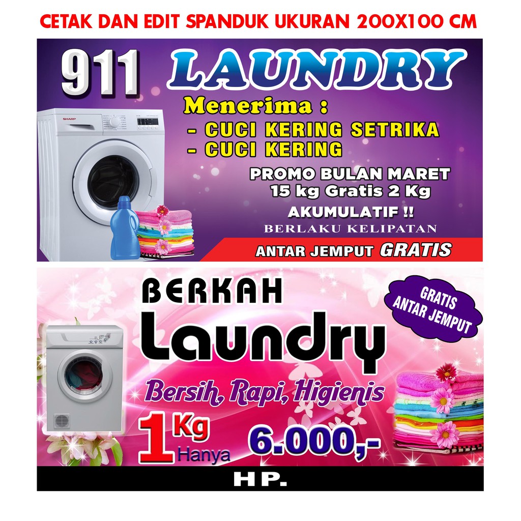 Contoh Desain Spanduk Laundry