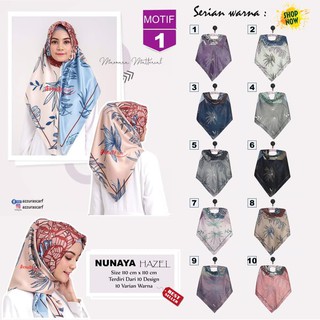  Jilbab  Segiempat Nunaya Hazel  Maxmara Motif 1 By Azzura 