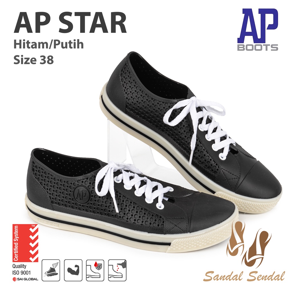 Sepatu AP STAR Hitam Putih - Sepatu Kets By AP Boots