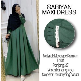 Terlaris !! Baju gamis wanita muslim terbaru 2022 SABIYAN MAXY DRESS ukuran L|XL-2
