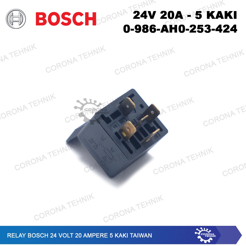 Taiwan - Relay Bosch 24 Volt 20 Ampere 5 Kaki - 0-986-AH0-253-424