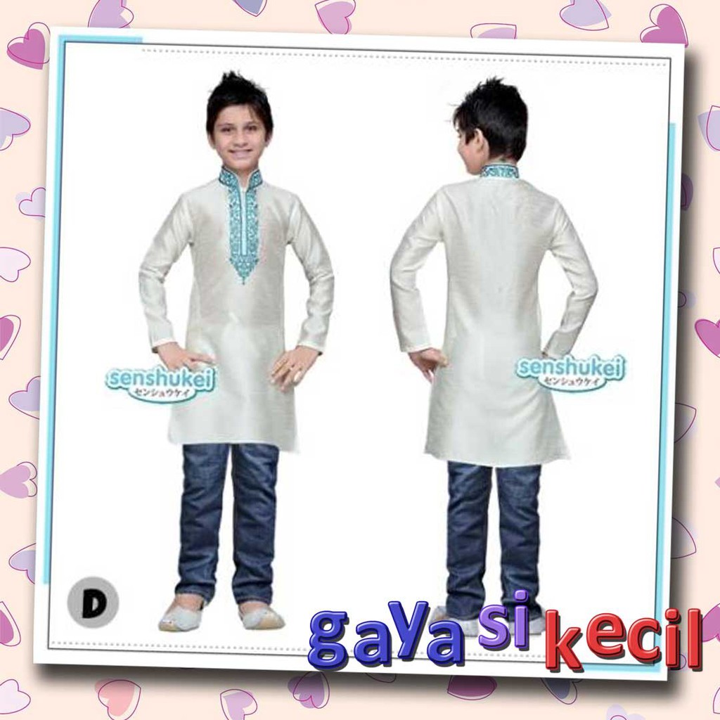 2 th Setelan baju Muslim koko india jeans anak laki cowok 