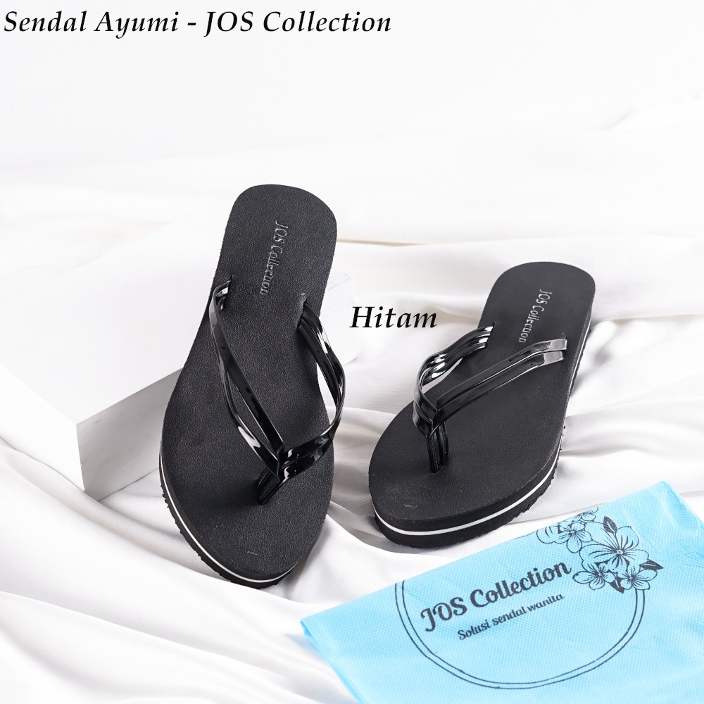 Sandal Jepit Wanita Murah - Ayumi Model Tali Double Tinggi 3 cm by JOS Collection