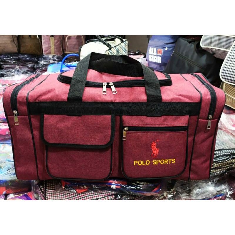 Tas pakaian Mudik Denim poloo sport travel bag multifungsi