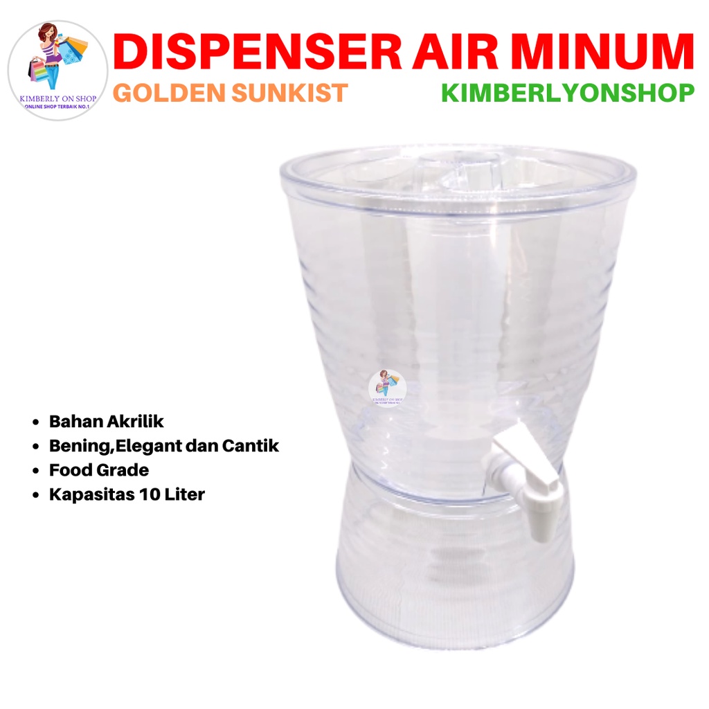 Dispenser Air Minum Tempat Air Motif Ikan Drink Jar Golden Sunkist