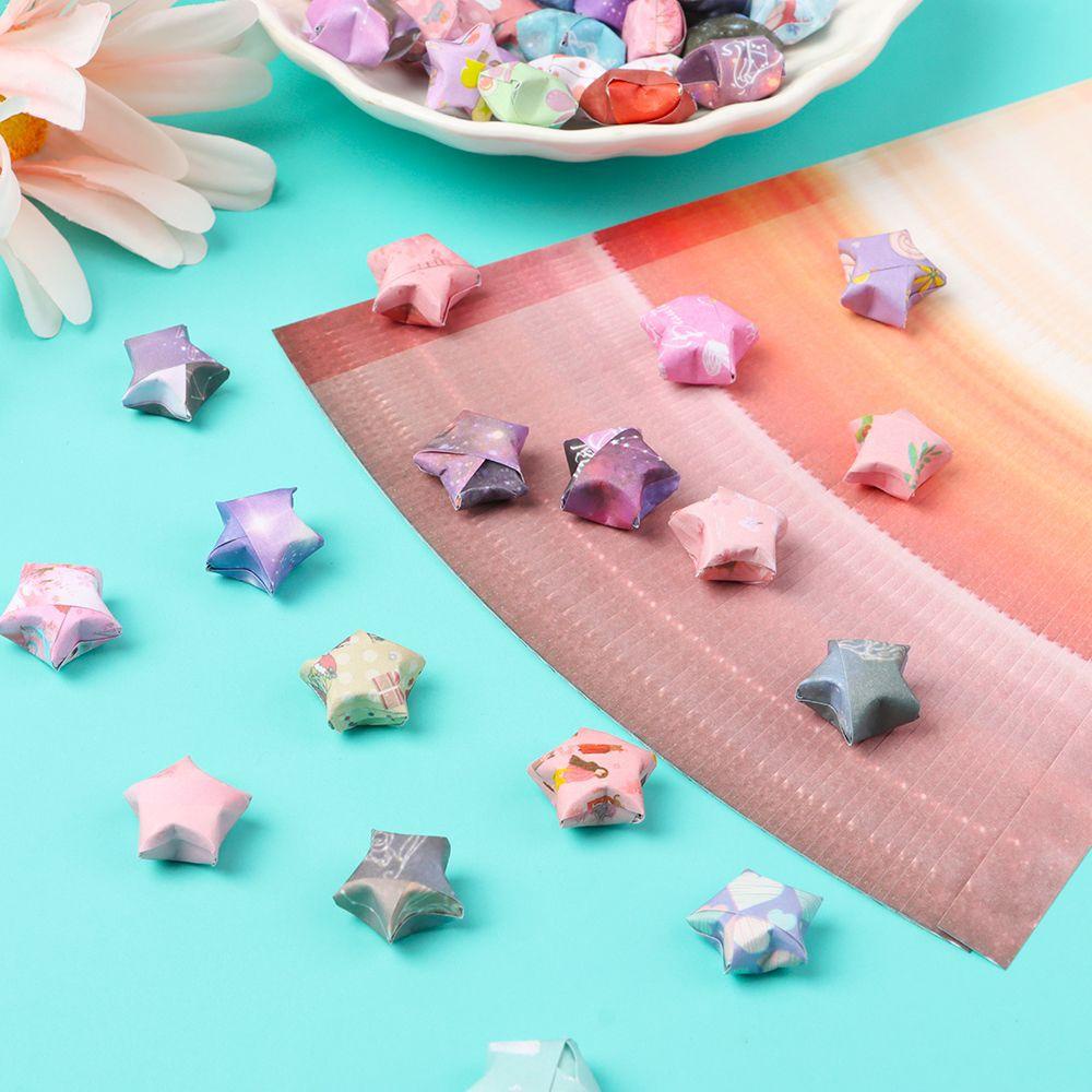 Mxbeauty Kertas Origami Hadiah Kawaii Lucky Dekorasi Pesta Lucky Star Luar Angkasa Seni Kerajinan Pola Sederhana Origami Seni Crafting Star Origami