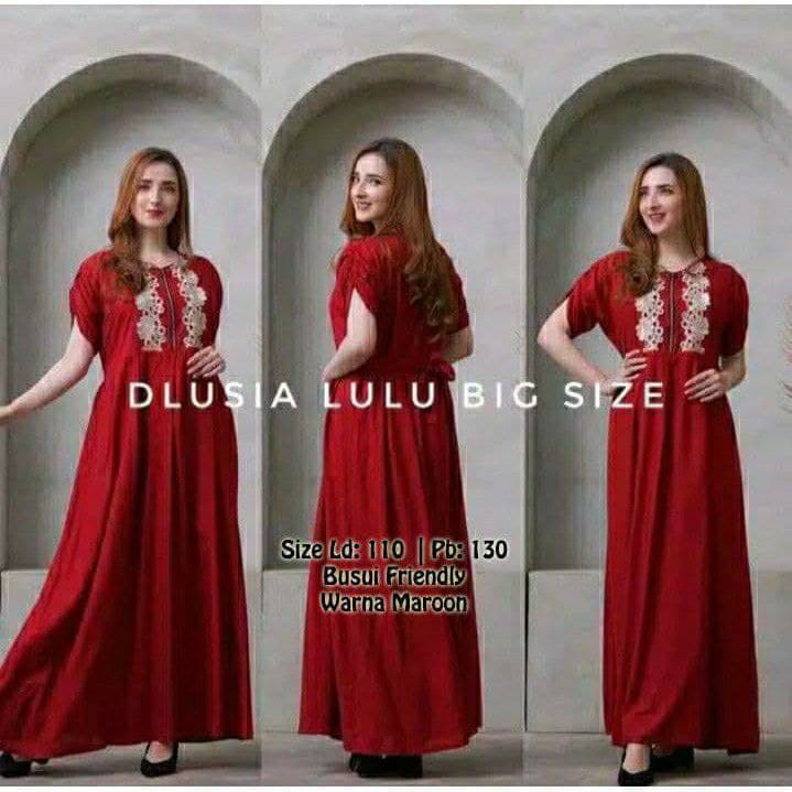 SEKDRESS LULU | DASTER DLUSIA PANJANG JUMBO RAYON VIRAL KEKINIAN MURAH TERLARIS COD