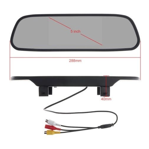 Monitor Mirror TFT Parking 5 inchi - PAKET Kc Spion Mobil &amp; Kamera LED