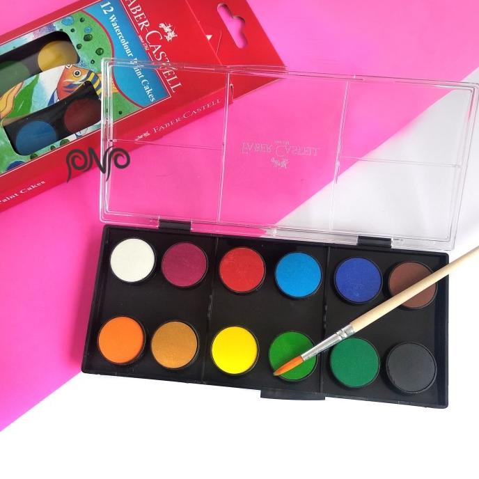 

;&;&;&;&] Faber Castell Cat Air WaterColour Paint Cake Padat 12 Warna
