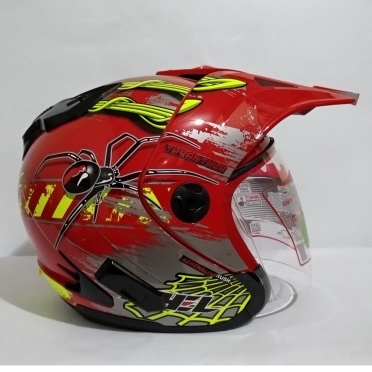 HELM  SHEL  ADV  SEMI CROSS   TARANTULA   RED    YELLOW   SNI  ORI